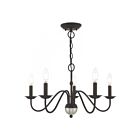 Livex Lighting 52165-04 Windsor 5-Lights 300W Black with Brushed Nickel Accent Chandelier