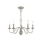 Livex Lighting 52165-91 Windsor 5-Lights 300W Brushed Nickel Chandelier