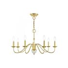 Livex Lighting 52167-02 Windsor 7-Lights 420W Polished Brass with White Accent Chandelier
