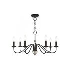 Livex Lighting 52167-04 Windsor 7-Lights 420W Black with Brushed Nickel Accent Chandelier