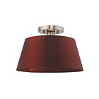 Livex Lighting Belclaire 52902-91 1-Light 60W Brushed Nickel Semi Flush Mount