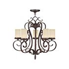 Livex Lighting 5485-58 Manor 5-Lights 300W Hand Applied Imperial Bronze Chandelier
