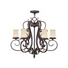 Livex Lighting 5486-58 Manor 6-Lights 360W Hand Applied Imperial Bronze Chandelier