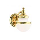 Livex Lighting Oldwick 5711-02 75W 1-Light Polished Brass Wall Sconce