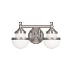 Livex Lighting 5712-91 Oldwick 2-Lights 150W Brushed Nickel Bath Vanity Light
