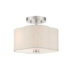 Livex Lighting Solstice 58061-91 2-Lights 80W Brushed Nickel Semi Flush Mount