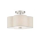 Livex Lighting Solstice 58062-91 2-Lights 120W Brushed Nickel Semi Flush Mount