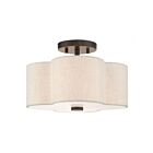 Livex Lighting Solstice 58062-92 2-Lights 120W English Bronze Semi Flush Mount