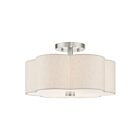 Livex Lighting Solstice 58063-91 3-Lights 180W Brushed Nickel Semi Flush Mount