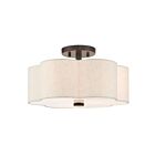 Livex Lighting Solstice 58063-92 3-Lights 180W English Bronze Semi Flush Mount
