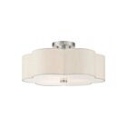 Livex Lighting Solstice 58064-91 3-Lights 180W Brushed Nickel Semi Flush Mount