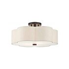 Livex Lighting Solstice 58064-92 3-Lights 180W English Bronze Semi Flush Mount