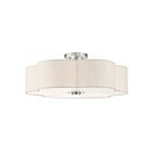 Livex Lighting Solstice 58068-91 5-Lights 300W Brushed Nickel Semi Flush Mount