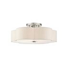 Livex Lighting Solstice 58069-91 6-Lights 360W Brushed Nickel Semi Flush Mount