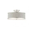 Livex Lighting Park Ridge 60423-91 3-Lights 180W Brushed Nickel Semi Flush Mount