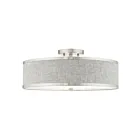 Livex Lighting Park Ridge 60425-91 3-Lights 180W Brushed Nickel Semi Flush Mount