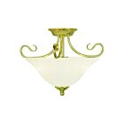 Livex Lighting Coronado 6121-02 2-Lights 200W Polished Brass Semi Flush Mount