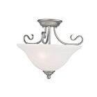 Livex Lighting Coronado 6121-91 2-Lights 200W Brushed Nickel Semi Flush Mount