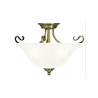 Livex Lighting Coronado 6130-01 3-Lights 300W Antique Brass Semi Flush Mount