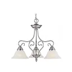 Livex Lighting 6133-91 Coronado 3-Lights 300W Brushed Nickel Convertible Semi Flush Mount or Chandelier