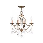 Livex Lighting 6424-48 Chesterfield 4-Lights 240W Hand Applied Antique Gold Leaf Chandelier