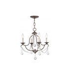 Livex Lighting 6424-71 Chesterfield 4-Lights 240W Hand Applied Venetian Golden Bronze Chandelier