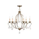 Livex Lighting 6426-48 Chesterfield 6-Lights 360W Hand Applied Antique Gold Leaf Chandelier