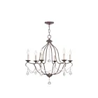 Livex Lighting 6426-71 Chesterfield 6-Lights 360W Hand Applied Venetian Golden Bronze Chandelier