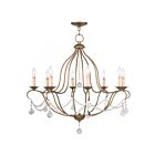 Livex Lighting 6428-48 Chesterfield 8-Lights 480W Hand Applied Antique Gold Leaf Chandelier