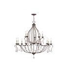 Livex Lighting 6429-71 Chesterfield 15-Lights 900W Hand Applied Venetian Golden Bronze Chandelier