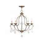 Livex Lighting 6435-48 Chesterfield 5-Lights 300W Hand Applied Antique Gold Leaf Chandelier