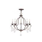 Livex Lighting 6435-71 Chesterfield 5-Lights 300W Hand Applied Venetian Golden Bronze Chandelier
