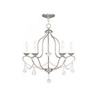 Livex Lighting 6435-91 Chesterfield 5-Lights 300W Brushed Nickel Chandelier