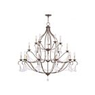 Livex Lighting 6439-71 Chesterfield 20-Lights 1200W Hand Applied Venetian Golden Bronze Chandelier
