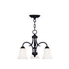Livex Lighting 6474-04 Ridgedale 3-Lights 300W Black Convertible Semi-Flush Mount or Pendant