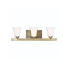 Livex Lighting 6493-01 Ridgedale 3-Lights 300W Antique Brass Bath Vanity Light