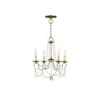 Livex Lighting 6514-73 Pennington 4-Lights 240W Hand Applied Antique Silver Leaf Convertible Semi-Flush Mount or Pendant