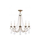 Livex Lighting 6515-48 Pennington 5-Lights 300W Hand Applied Antique Gold Leaf Chandelier