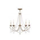 Livex Lighting 6515-73 Pennington 5-Lights 300W Hand Applied Antique Silver Leaf Chandelier