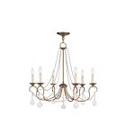 Livex Lighting 6516-48 Pennington 6-Lights 360W Hand Applied Antique Gold Leaf Chandelier