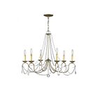 Livex Lighting 6516-73 Pennington 6-Lights 360W Hand Applied Antique Silver Leaf Chandelier