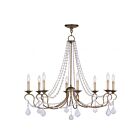 Livex Lighting 6518-48 Pennington 8-Lights 480W Hand Applied Antique Gold Leaf Chandelier