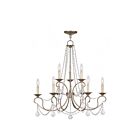 Livex Lighting 6519-73 Pennington 9-Lights 540W Hand Applied Antique Silver Leaf Chandelier