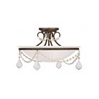 Livex Lighting Chesterfield 6524-71 3-Lights 225W Hand Applied Venetian Golden Bronze Semi Flush Mount