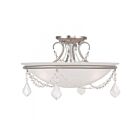 Livex Lighting Chesterfield 6524-91 3-Lights 225W Brushed Nickel Semi Flush Mount