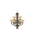 Livex Lighting 8529-64 Seville 9-Lights 540W Palacial Bronze with Gilded Accents Chandelier