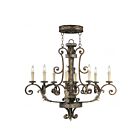 Livex Lighting 8538-64 Seville 8-Lights 480W Palacial Bronze with Gilded Accents Chandelier