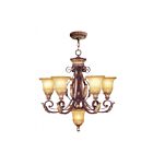 Livex Lighting 8555-63 Verona 6-Lights 307W Hand Applied Verona Bronze with Aged Gold Leaf Accents Chandelier