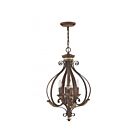 Livex Lighting 8556-63 Verona 4-Lights 240W Hand Applied Verona Bronze with Aged Gold Leaf Accents Chandelier