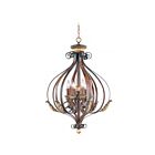Livex Lighting 8557-63 Verona 6-Lights 360W Hand Applied Verona Bronze with Aged Gold Leaf Accents Chandelier